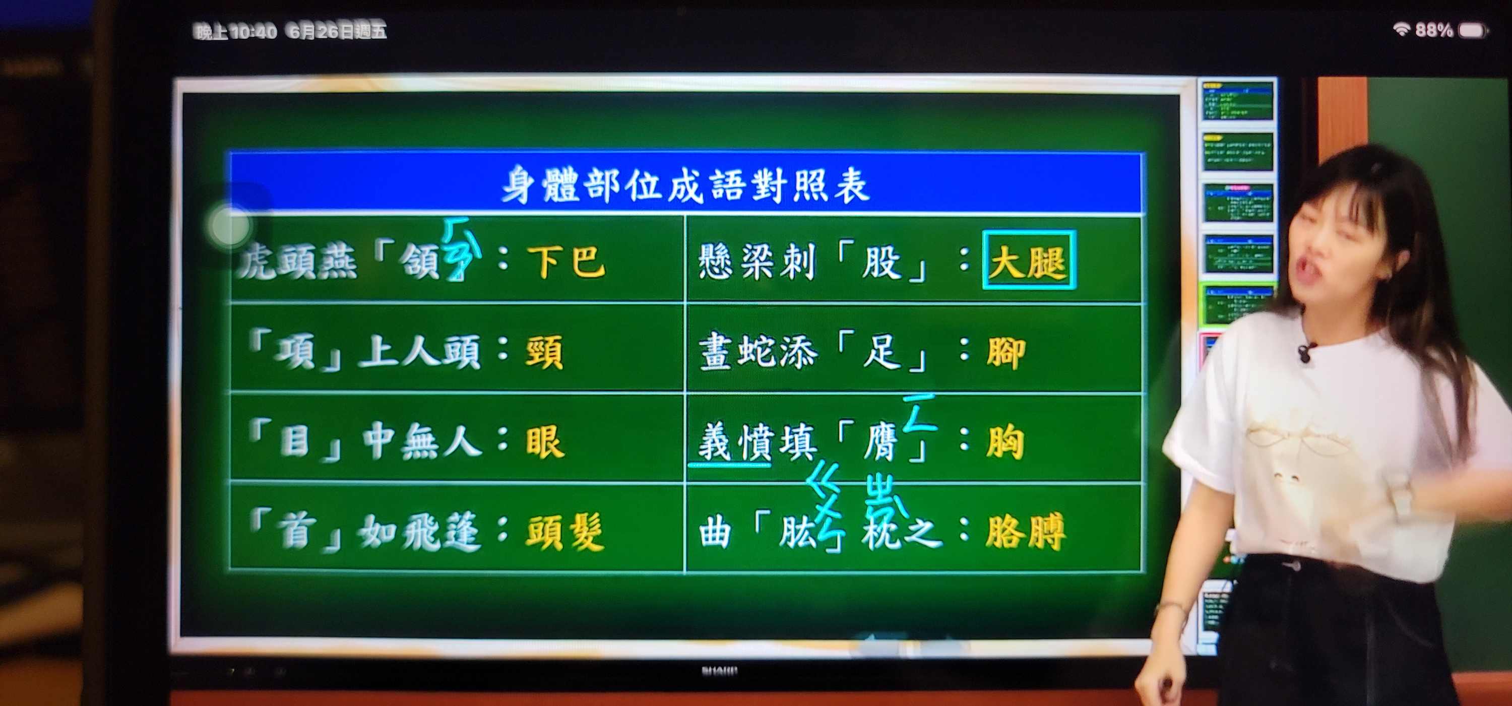 身體部位成語
